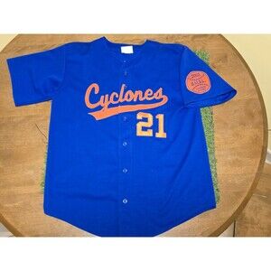 Teamwork Athletic Apparel Cyclones Blue XL Baseball Jersey #21 Santos '03 Champs